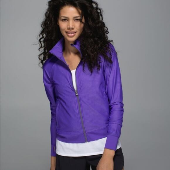 LULULEMON Sweaty Or Not Purple Long Sleeve Mesh Jacket 4 - Picture 7 of 7